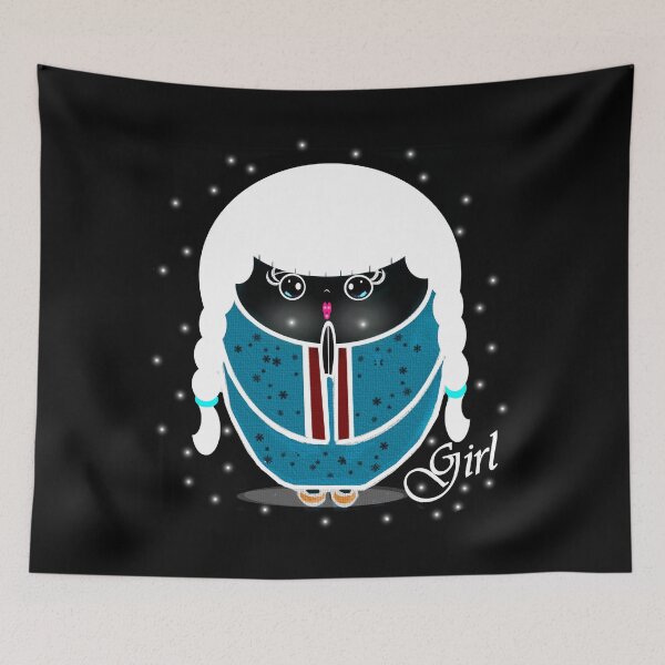 Item preview, Cute Girl -reverse color effect designed and sold by Shirley cute art .