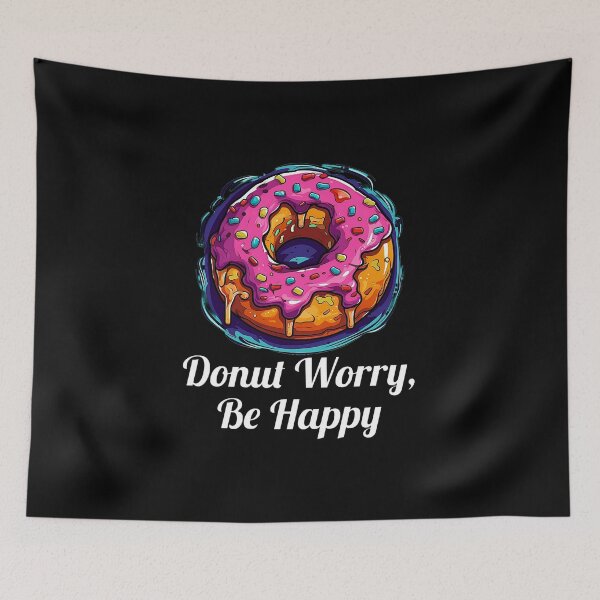 Item preview, Delicious Pink Glazed Donut - "Donut Worry, Be Happy" designed and sold by SADStyleDesigns.
