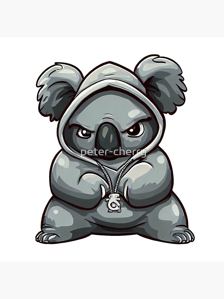 Gangsta Big koala bear in a hoodie