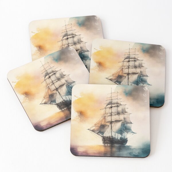 Item preview, Ghostly sail ship designed and sold by SimpleWallArt.