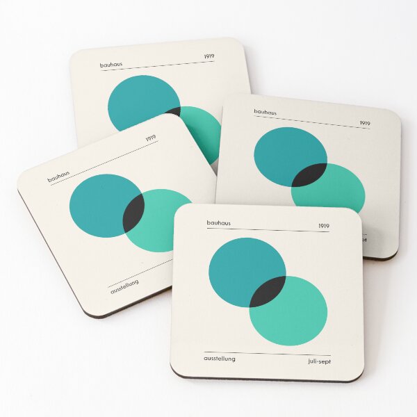 Item preview, Bauhaus Circles Overlapping Blue Green designed and sold by ahumbleconcept.