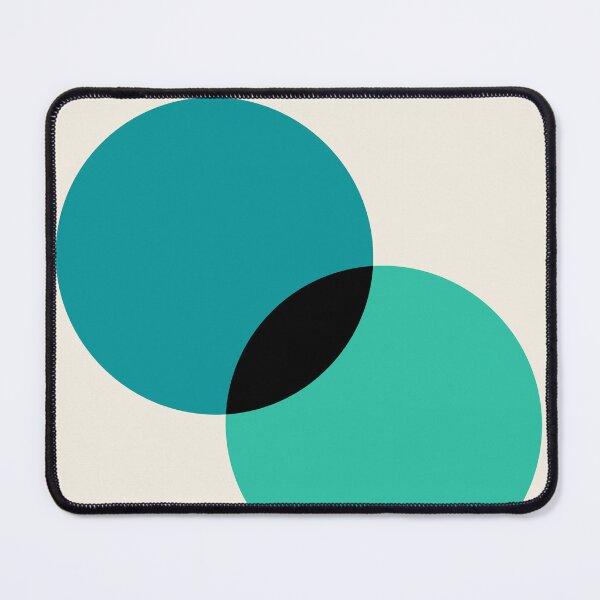 Item preview, Bauhaus Circles Overlapping Blue Green designed and sold by ahumbleconcept.