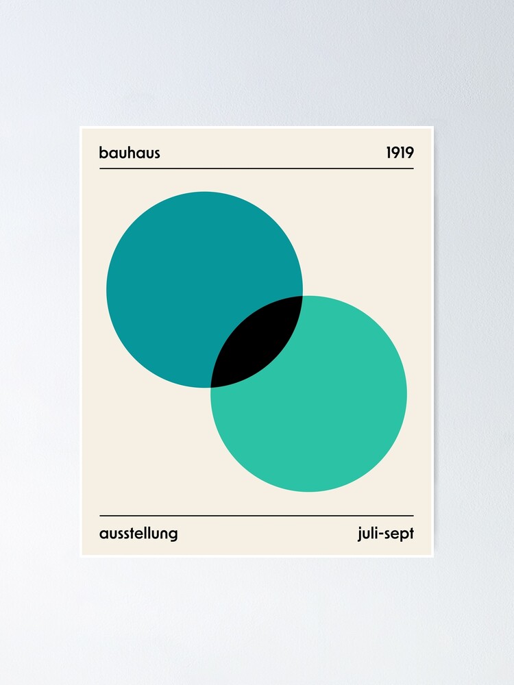 Bauhaus Circles Overlapping Blue Green | Poster