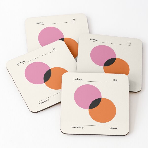 Item preview, Bauhaus Circles Overlapping Pink Orange designed and sold by ahumbleconcept.