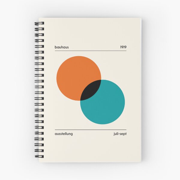 Item preview, Bauhaus Circles Overlapping Orange Blue designed and sold by ahumbleconcept.