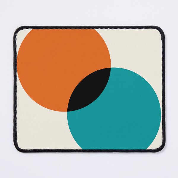 Item preview, Bauhaus Circles Overlapping Orange Blue designed and sold by ahumbleconcept.