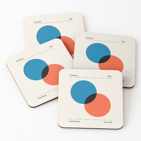 Item preview, Bauhaus Circles Overlapping Red Blue designed and sold by ahumbleconcept.