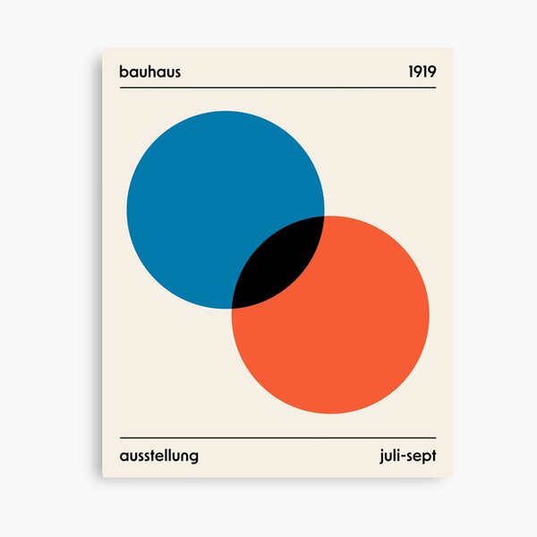 Item preview, Bauhaus Circles Overlapping Red Blue designed and sold by ahumbleconcept.