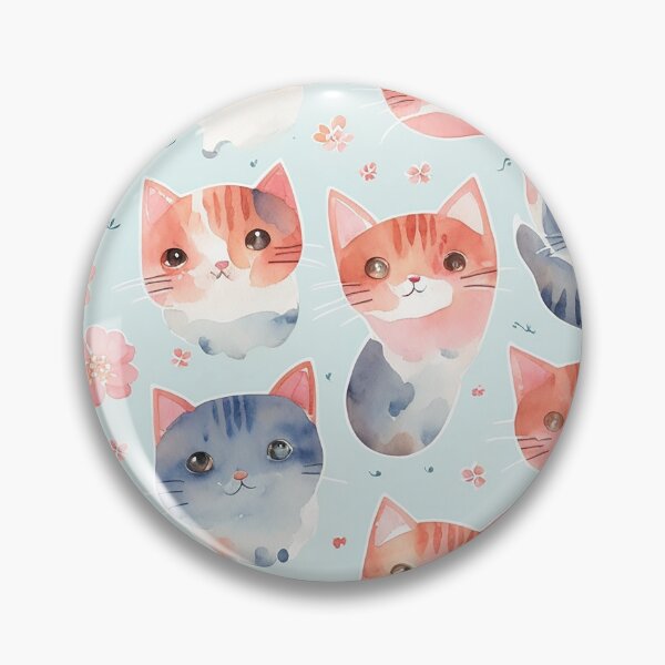 Artikelvorschau, Watercolor Feline Fantasy : Cute Cat Repeat Pattern Delight entworfen und verkauft von mdhanim.