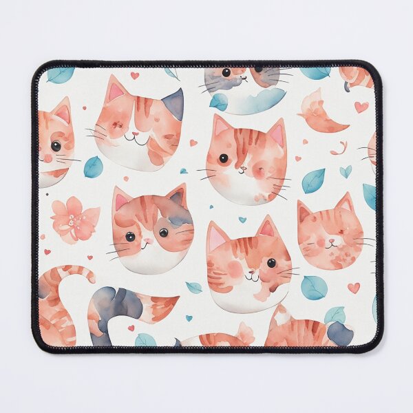 Item preview, Watercolor Kitty : Kaleidoscope Charming Repeat Pattern Design designed and sold by mdhanim.