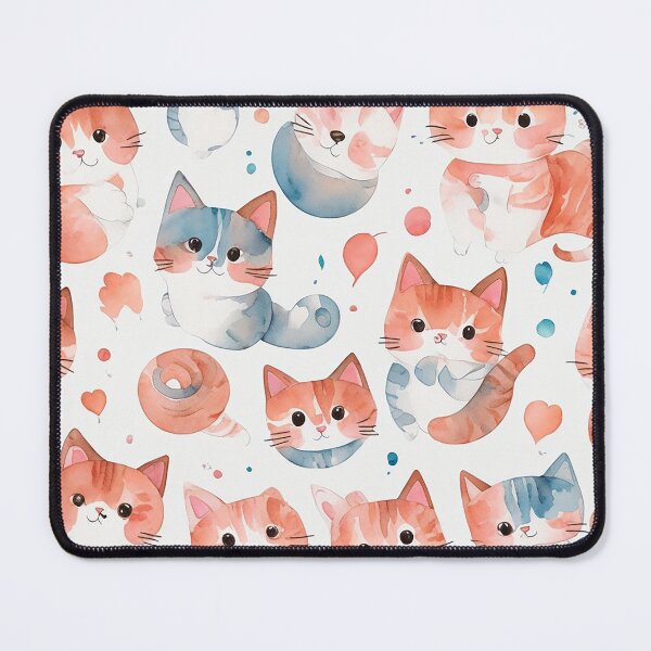 Item preview, Watercolor Whiskers : Delightful Repeat Pattern with Cute Cats designed and sold by mdhanim.