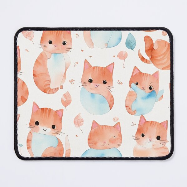 Item preview, Whimsical Whiskers : Cute Cat Watercolor Repeat Pattern designed and sold by mdhanim.