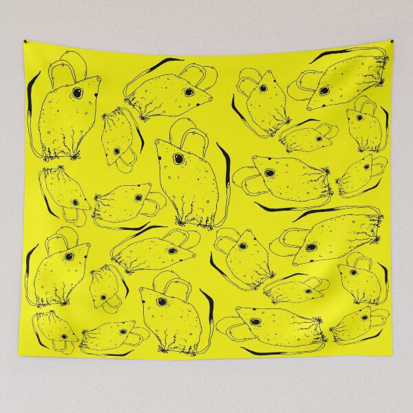 Item preview, TINY BUT MIGHTY BLACK x YELLOW RODENT MOUSE  designed and sold by GIVENGRACE.ART.