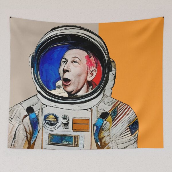 Item preview, The singing astronaut - pop art designed and sold by Wolfsee.