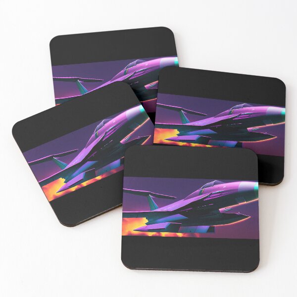 Item preview, Colourfull syntwave retro Fighter jet designed and sold by SJG-digital.