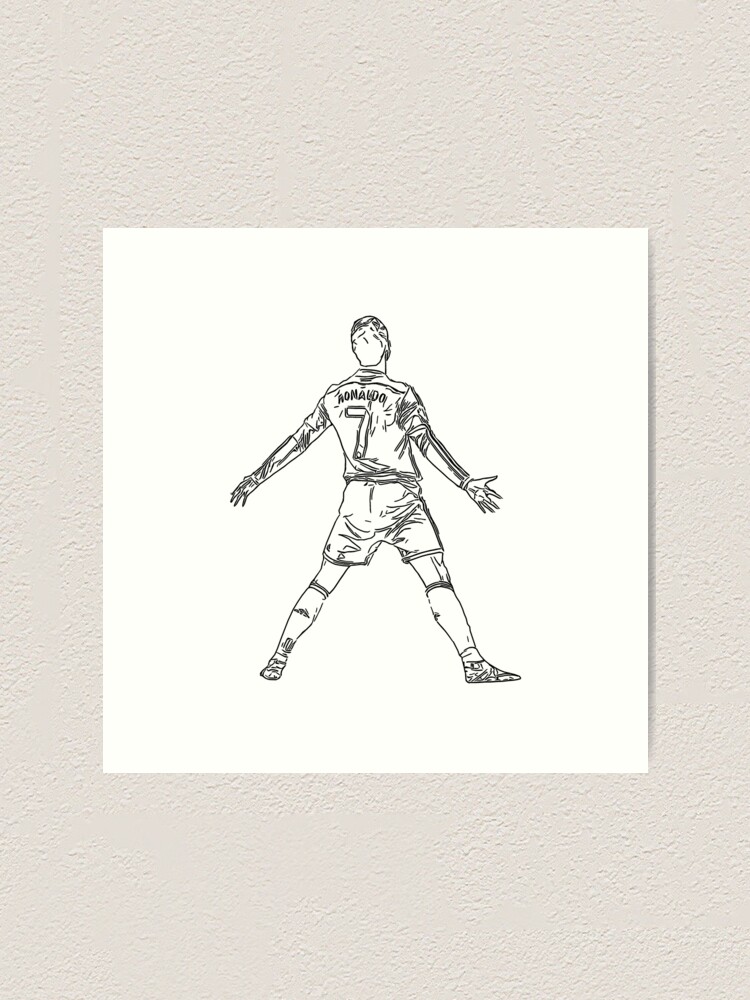 Kunstdruck for Sale mit CR7 Cristiano Ronaldo Signatur Feier Line Art Schwarz von 442workshop Redbubble