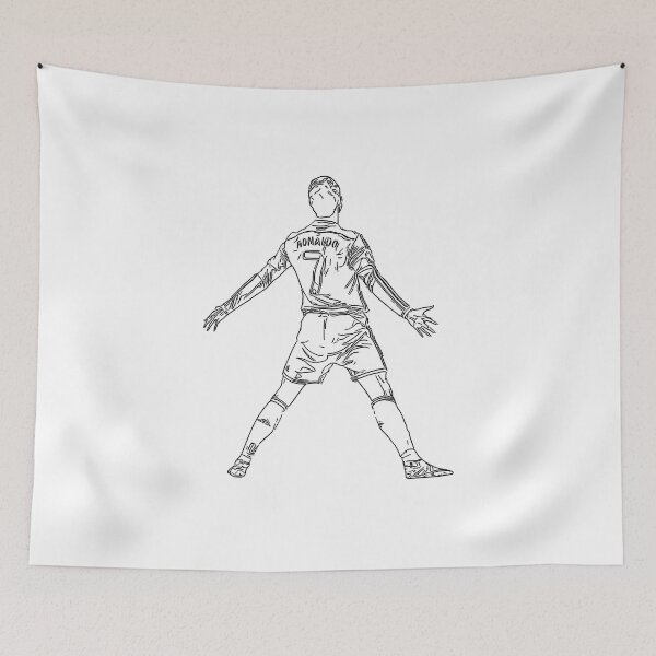 Item preview, CR7 Cristiano Ronaldo Signature Celebration Line Art Black designed and sold by 442workshop.