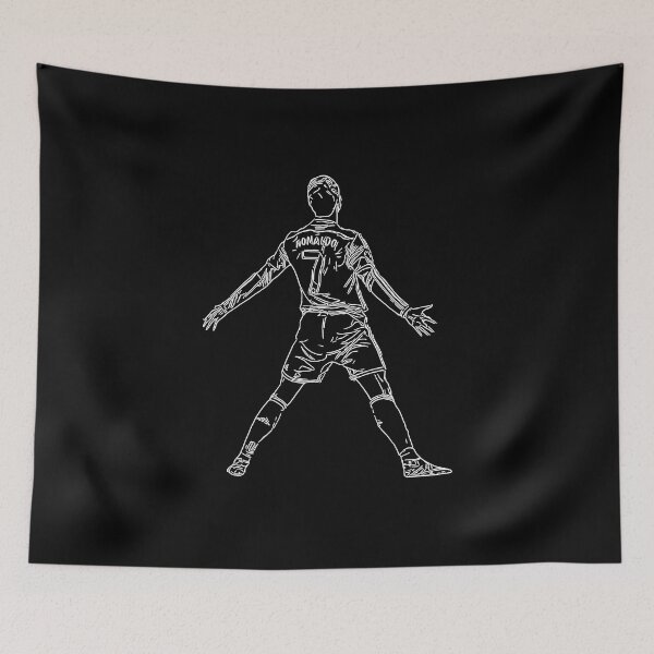 Item preview, CR7 Cristiano Ronaldo Signature Celebration Siuuuuu Line Art White  designed and sold by 442workshop.