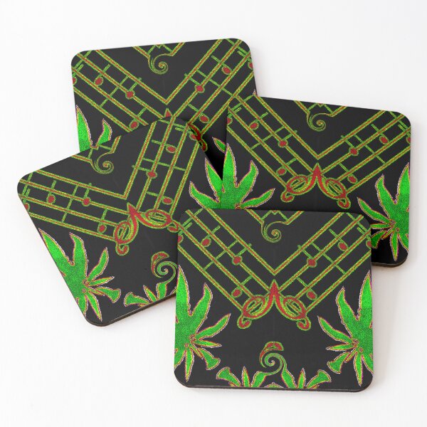 Item preview,  Music is my drug - music is my medicine - Funny attractive abstract graphics with a harmonious geometric blend of herbs and musical notation symbols.  designed and sold by Ralek.