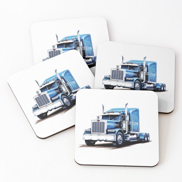 Item preview, Highway King: Majestic Blue Semi-Truck illustration designed and sold by Benartstudio.