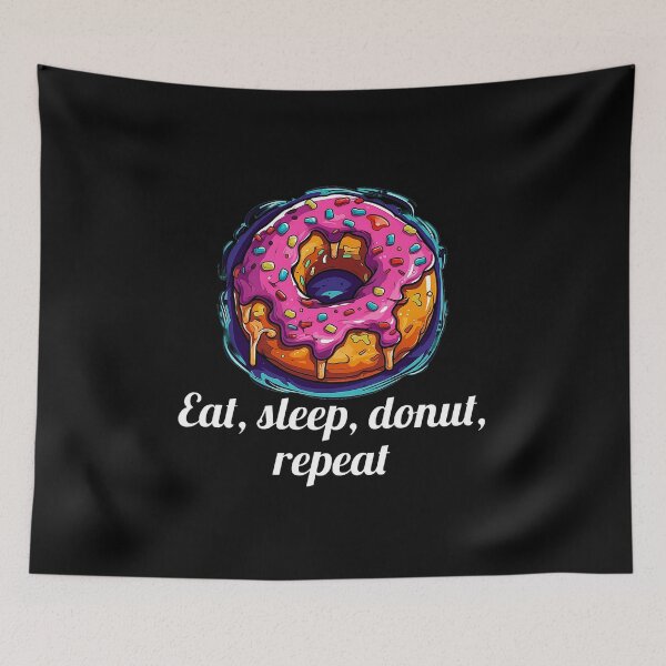 Item preview, Delicious Pink Glazed Donut - "Eat, Sleep, Donut, Repeat" designed and sold by SADStyleDesigns.