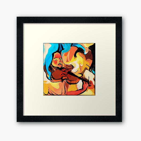 Violin Player Painting Framed Art Print