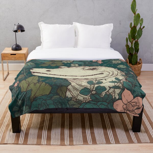Aperçu de l'œuvre Alligator Illustration dans un champ de fleurs créée et vendue par 11pixeli.