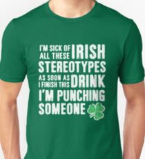 Funny St. Patrick's Day Irish Stereotypes Unisex T-Shirt