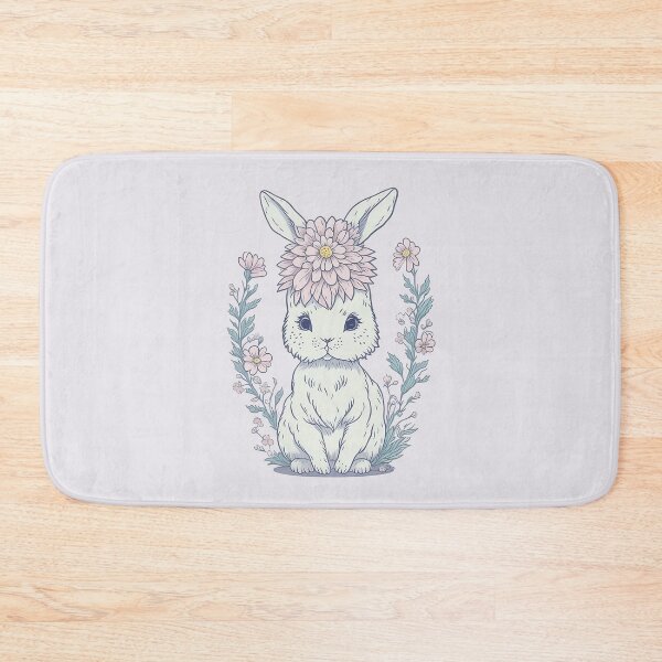 Item preview, Whimsical Rabbit and Flowers designed and sold by pigipeach.