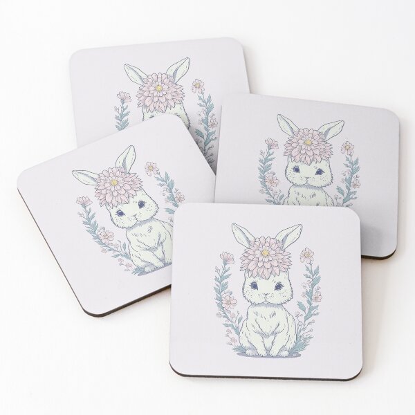 Item preview, Whimsical Rabbit and Flowers designed and sold by pigipeach.