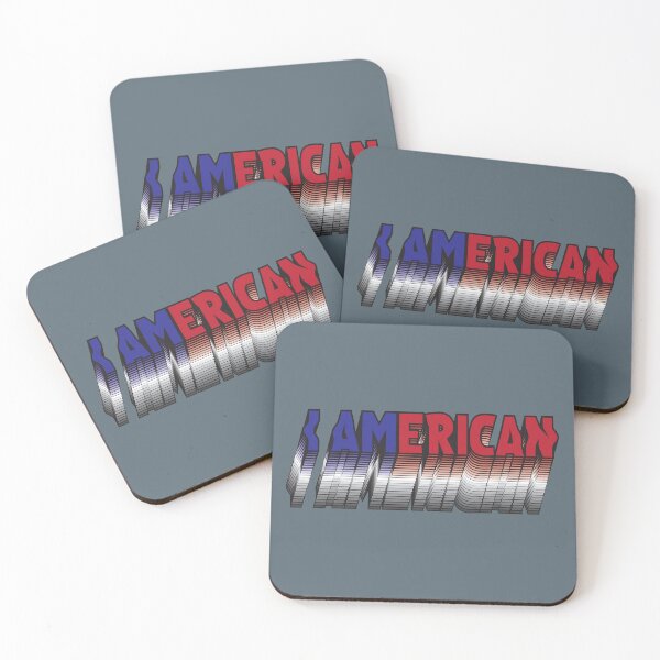 Item preview, I am American typography  designed and sold by Donutlovers.