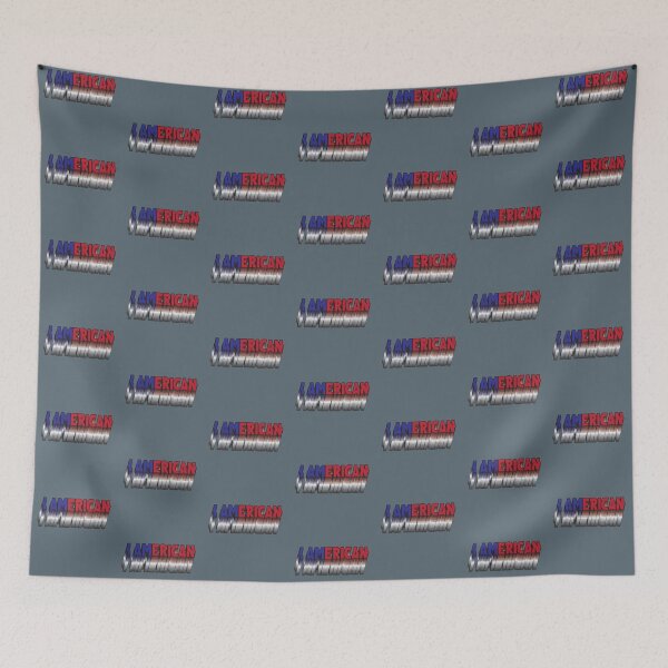 Item preview, I am American typography  designed and sold by Donutlovers.