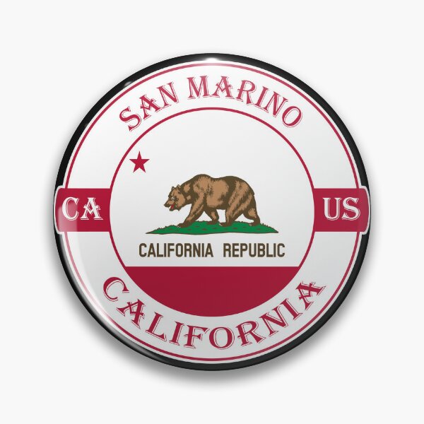 Artikelvorschau, San Marino California Flag USA Seal Stamp Badge Travel Souvenir entworfen und verkauft von TeeHome.