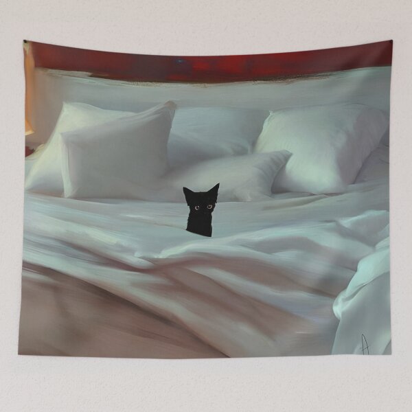 Item preview, Mini Black cat on the bed designed and sold by Anaaquisparina.