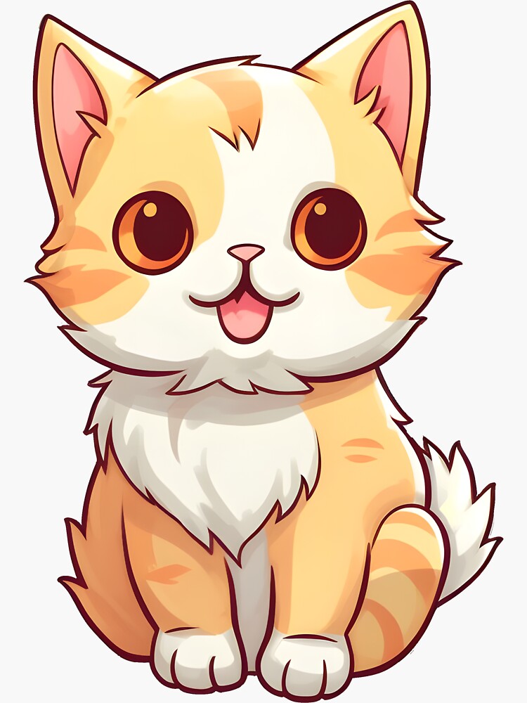 Cute Kawaii Cat Sticker