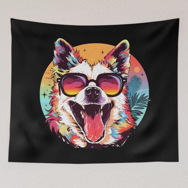 Item preview, dog beach summer dog chilling designed and sold by ArtHideaway.