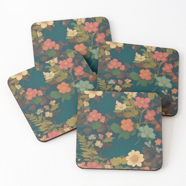 Item preview, Generated 70s Watercolor Tropical Flower and Leaf pattern  designed and sold by AiArtMerch.