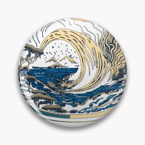 Item preview, ramen wave landscape designed and sold by HarshBrown.