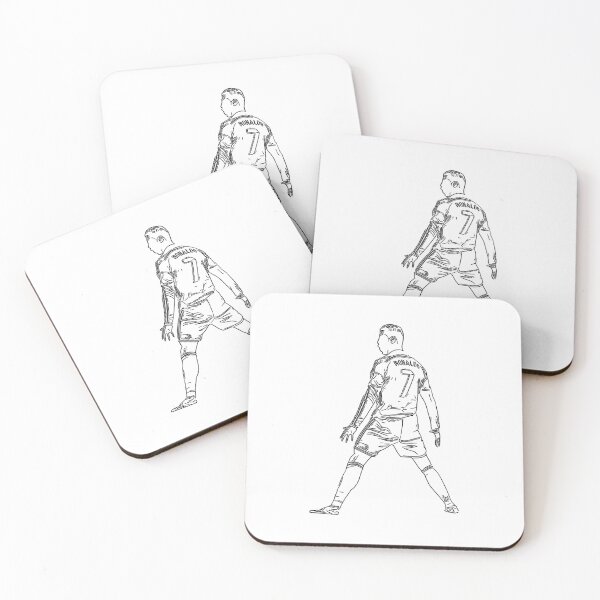 Item preview, Ronaldo Signature Celebration Line Art Black minimal designed and sold by 442workshop.