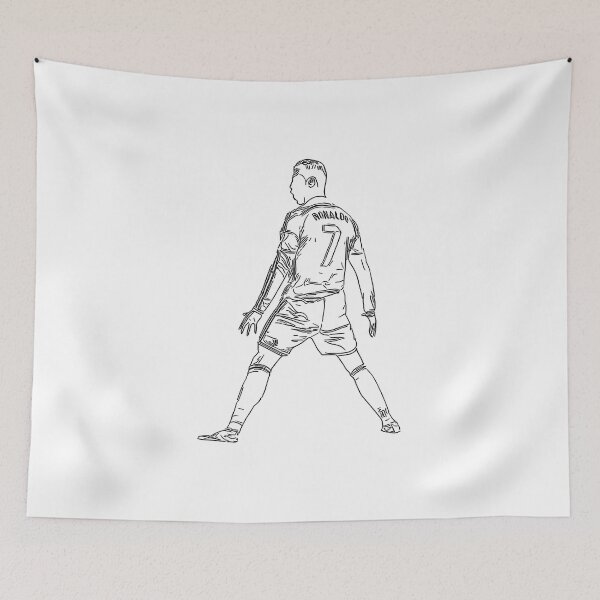 Item preview, Ronaldo Signature Celebration Line Art Black minimal designed and sold by 442workshop.