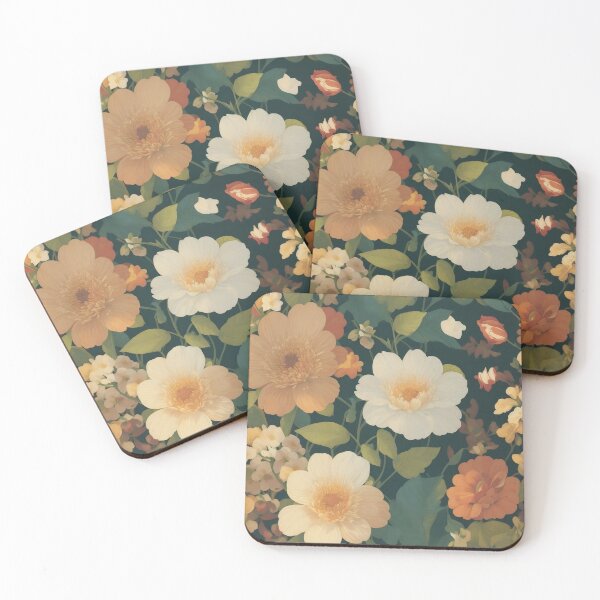 Item preview, Generated 70s Watercolor Tropical Flower and Leaf pattern  designed and sold by AiArtMerch.