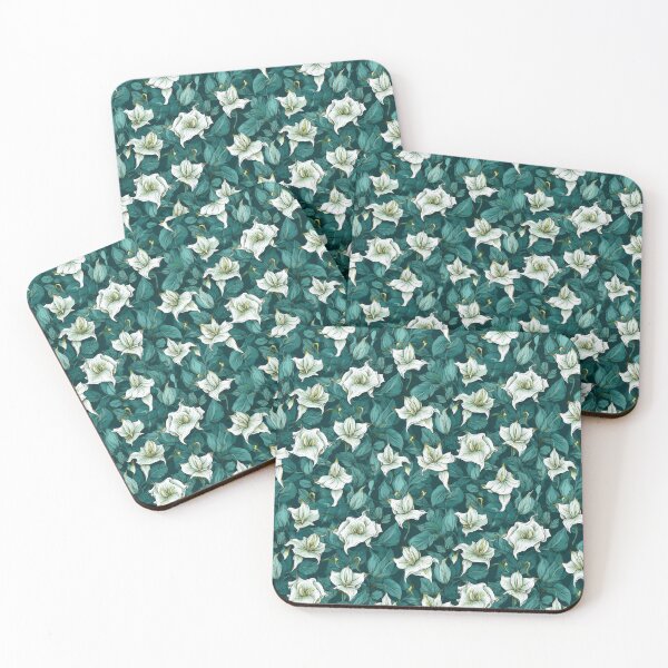 Item preview, Vintage green floral pattern  designed and sold by florallover444.