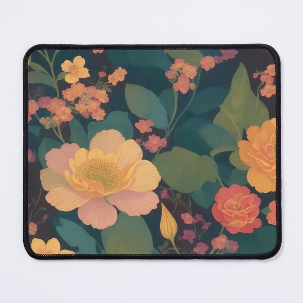 Item preview, Generated 70s Watercolor Tropical Flower and Leaf pattern  designed and sold by AiArtMerch.