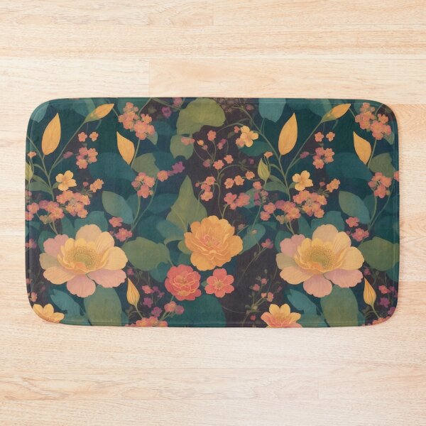 Item preview, Generated 70s Watercolor Tropical Flower and Leaf pattern  designed and sold by AiArtMerch.