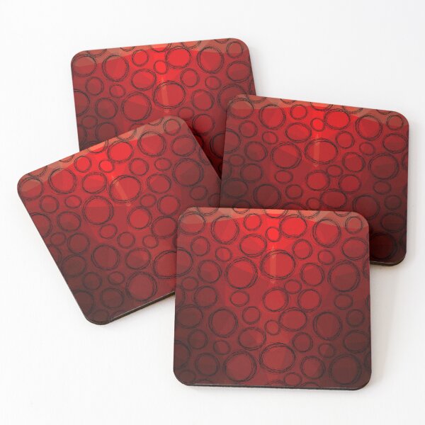 Item preview, Sketched circles on a red background designed and sold by RinaGArt.