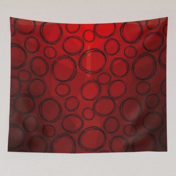 Item preview, Sketched circles on a red background designed and sold by RinaGArt.