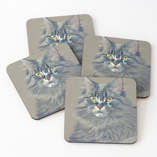 Item preview, Hokusai Maine Coon Cat Japanese Style Cat Portait designed and sold by Pumpkin-Prints.