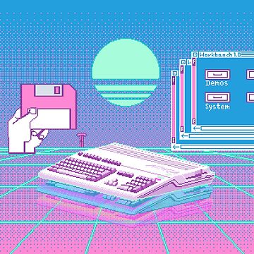 Artwork thumbnail, Amiga 500 Vaporwave pixel art by Retroperks