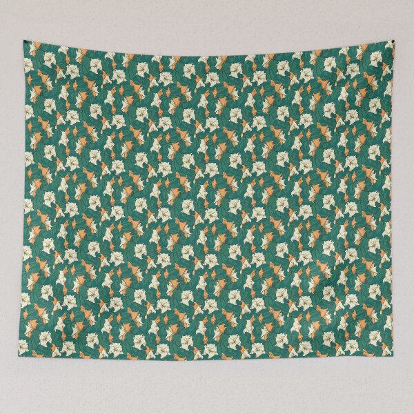 Item preview, Vintage green floral pattern  designed and sold by florallover444.
