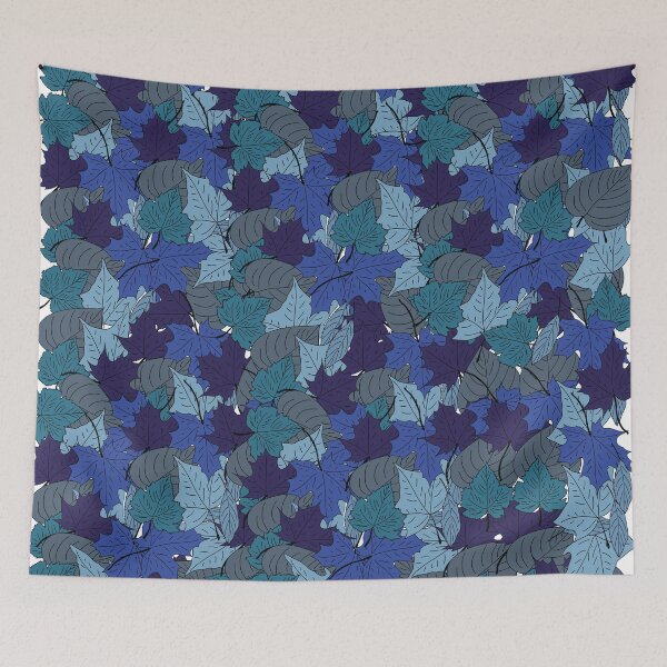 Artikelvorschau, Falling Autumn Blue leaves decorative pattern  entworfen und verkauft von Donutlovers.